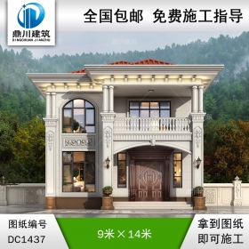 欧式二层别墅设计图纸及效果图_农村自建房设计,鼎川建筑