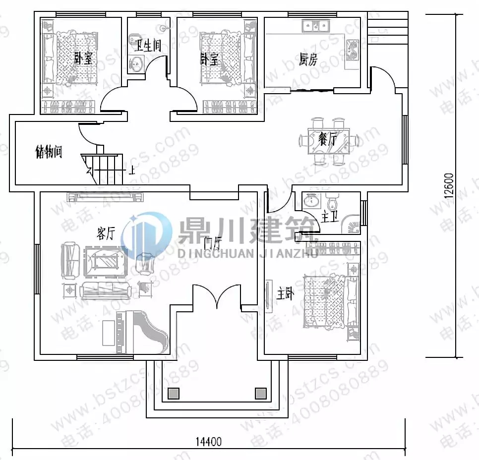 开间14米的大气别墅,农村自建房就选10款图纸