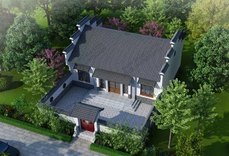 12.9米×9米，中式徽派一层别墅，回农村12万就能建！