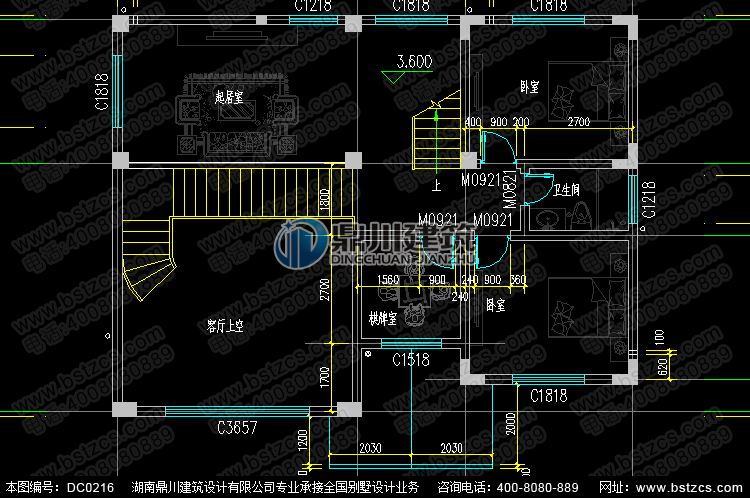 三层大气旋转楼梯复式别墅设计图纸